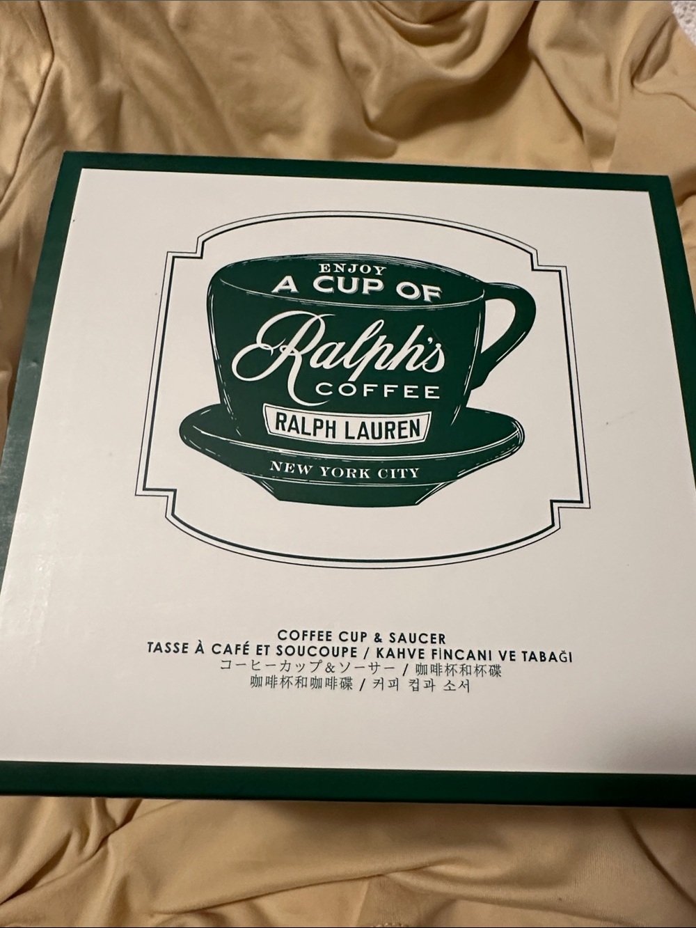 Ralph Lauren Green and White Coffee Cup Box Set - Ralph's Coffee Design